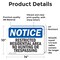 Signmission Restricted Residential Area No Hunting Or OSHA Notice Sign, Vinyl Decal, 14in W x 10in L, 2PK OS-2PACK-NS-D-1014-L-18091 - alternate 6